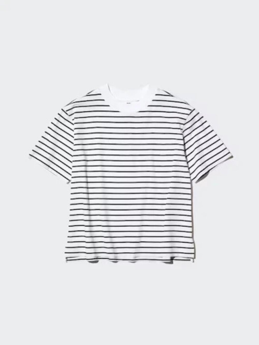 UNIQLO U AIRism Cotton Striped white T Shirt woman Half Sleeve Japan US M medium